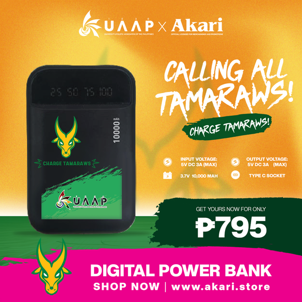 AKARI X UAAP [ FEU ]  10000mAh Digital Powerbank with built-in charging Cables