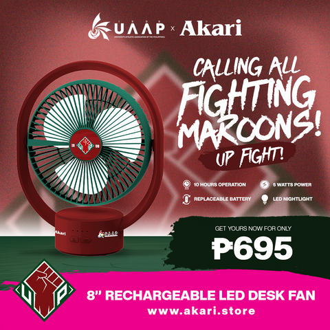 AKARI X UAAP [ UP ] - 8" Rechargeable Elliptical Fan w/ LED