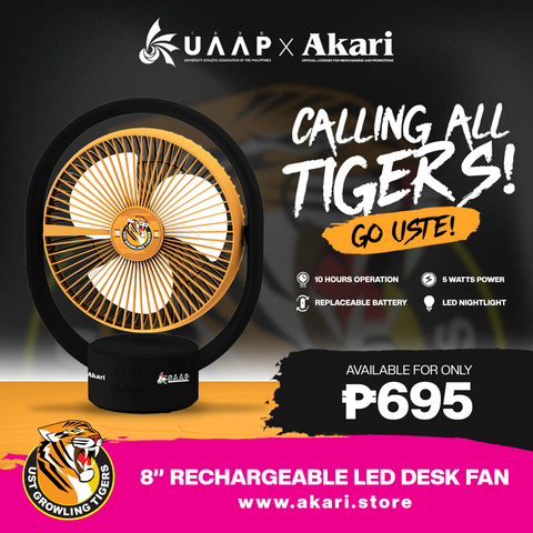 AKARI X UAAP [ UST ] - 8" Rechargeable Elliptical Fan w/ LED