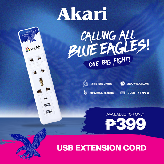 Akari [ ATENEO ]3 Gang Extension Cord with Surge Protection ( AEC-F803 AT)