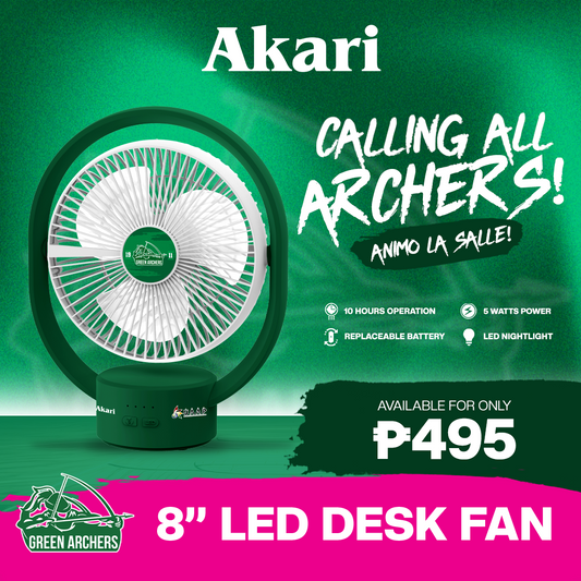 AKARI [ DLSU ] - 8" Rechargeable Elliptical Fan w/ LED