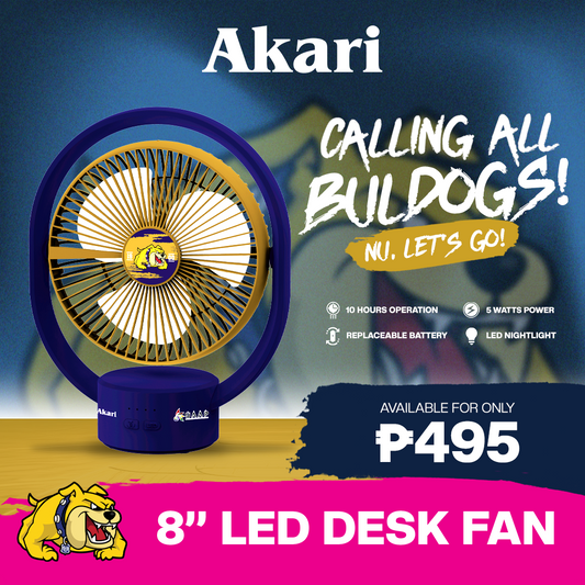 AKARI [ NU ] - 8" Rechargeable Elliptical Fan w/ LED