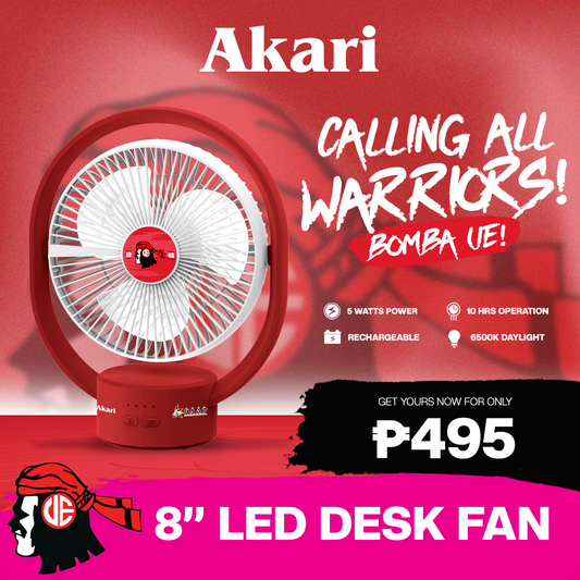 AKARI [ UE ] - 8" Rechargeable Elliptical Fan w/ LED