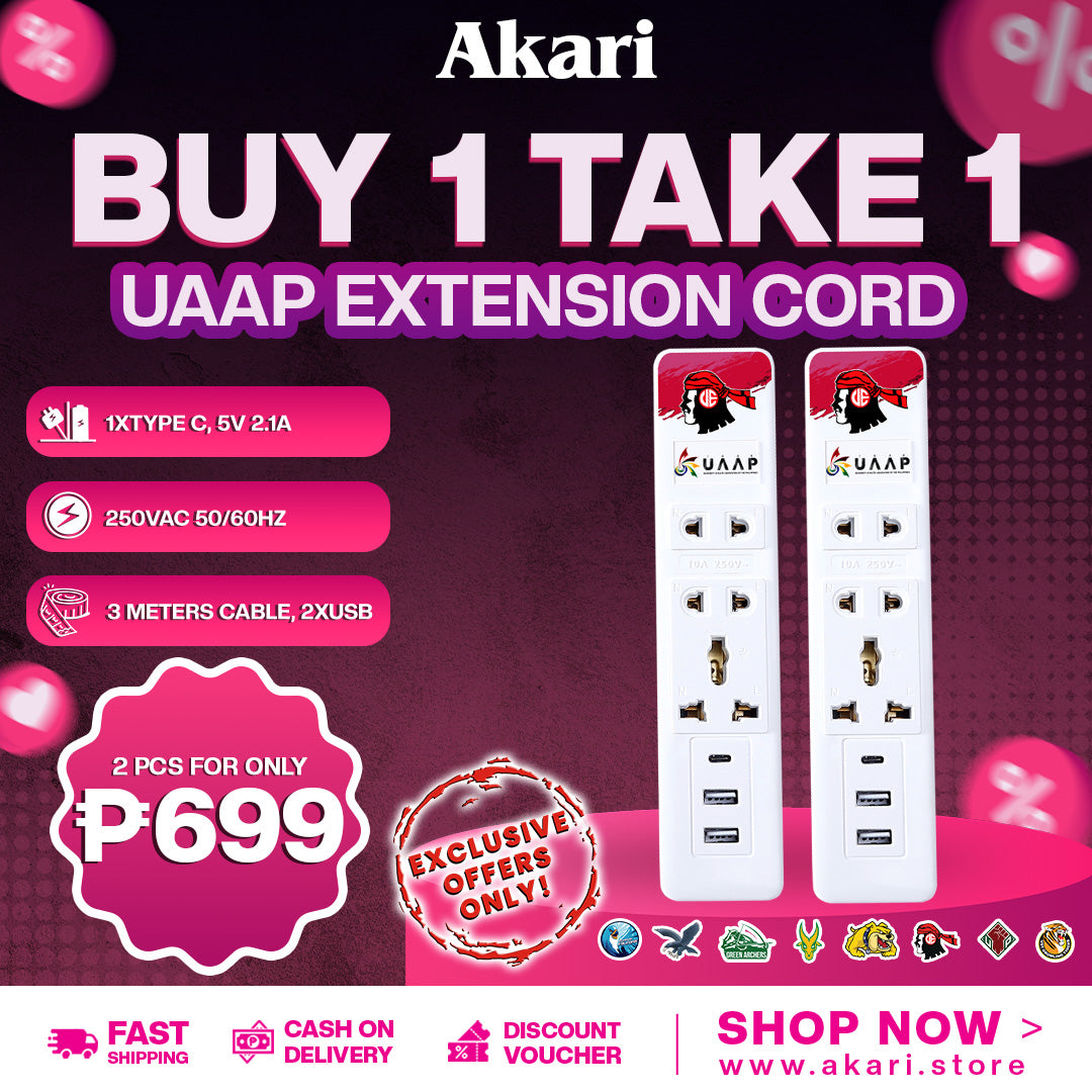 Akari UAAP B1T1 Gang Extension Cord with Surge Protection ( AEC-F803)