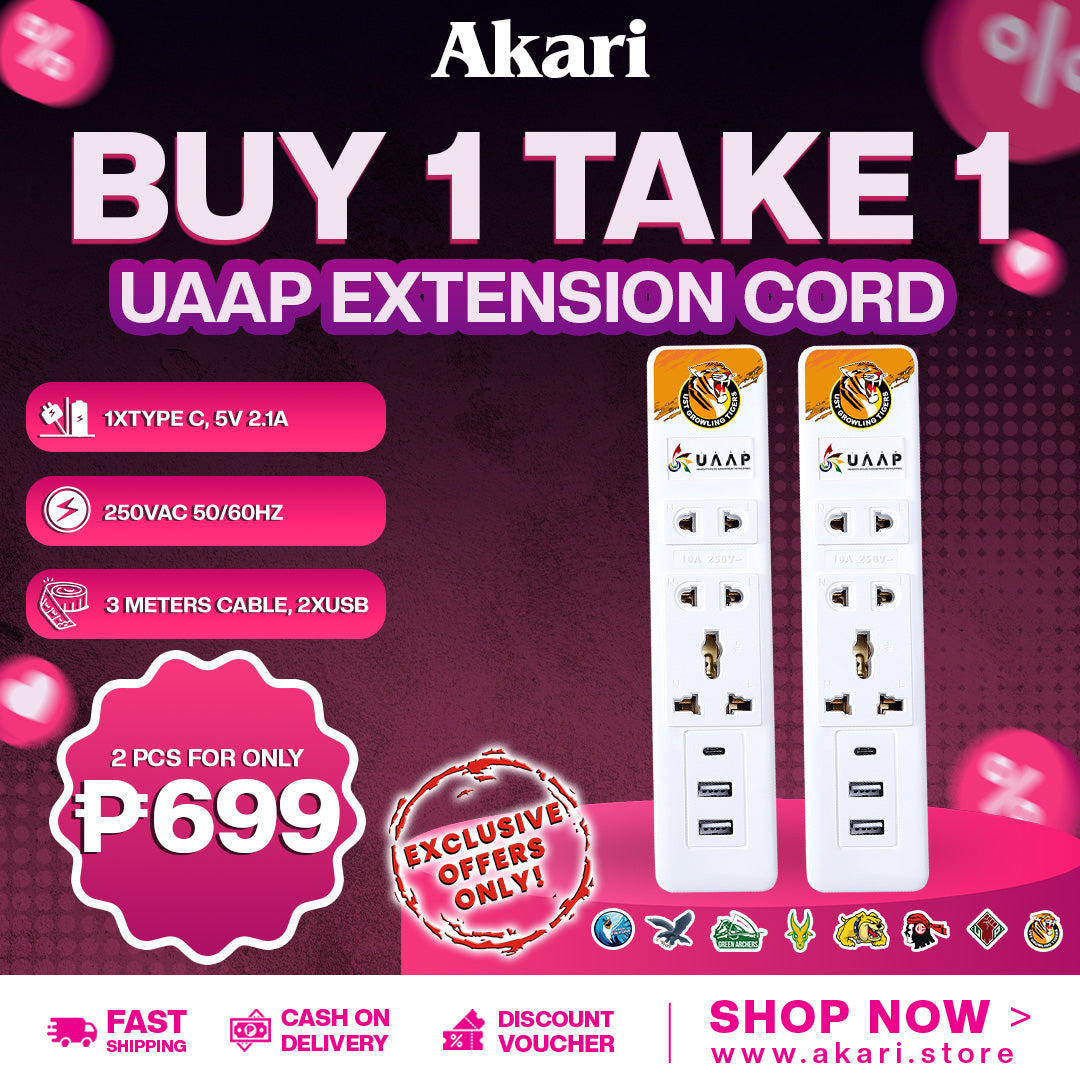 Akari UAAP B1T1 Gang Extension Cord with Surge Protection ( AEC-F803)