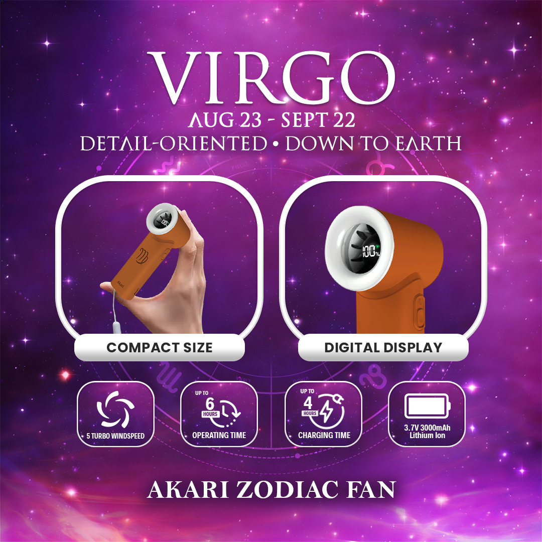 Akari Rechargeable Pocket Rocket Zodiac Fan (NEW ARRIVAL) Virgo (ARF-PR6)