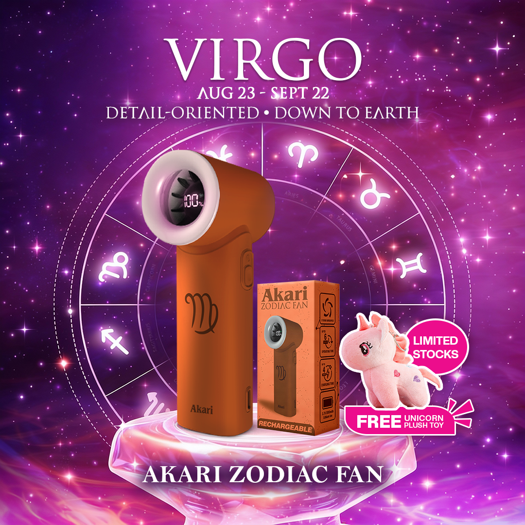 Akari Rechargeable Pocket Rocket Zodiac Fan (NEW ARRIVAL) Virgo (ARF-PR6)