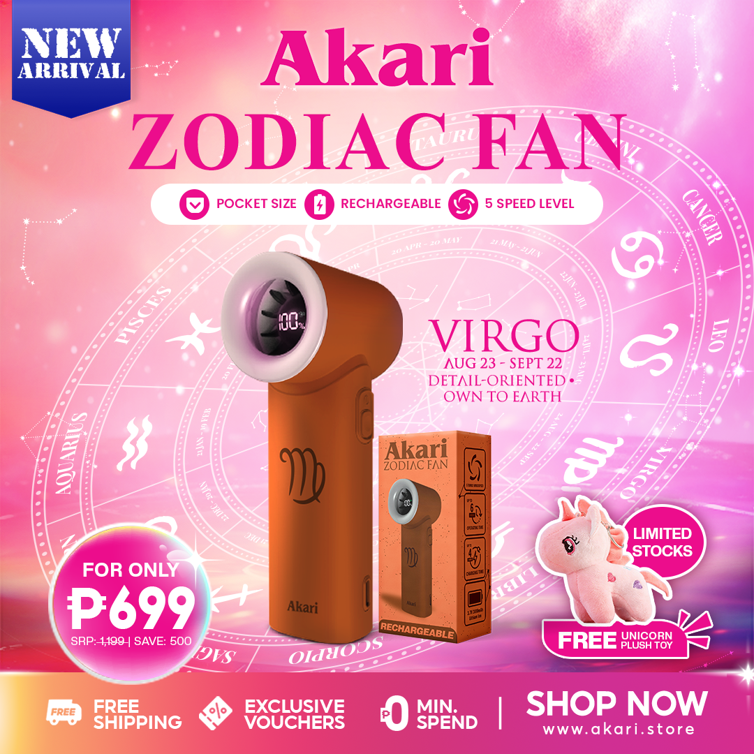 Akari Rechargeable Pocket Rocket Zodiac Fan (NEW ARRIVAL) Virgo (ARF-PR6)