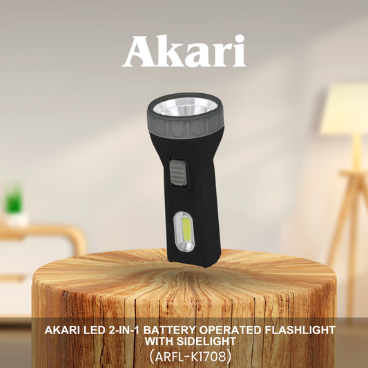 Akari LED 2-in-1 Battery Operated Flashlight with Sidelight (ARFL-K1708)