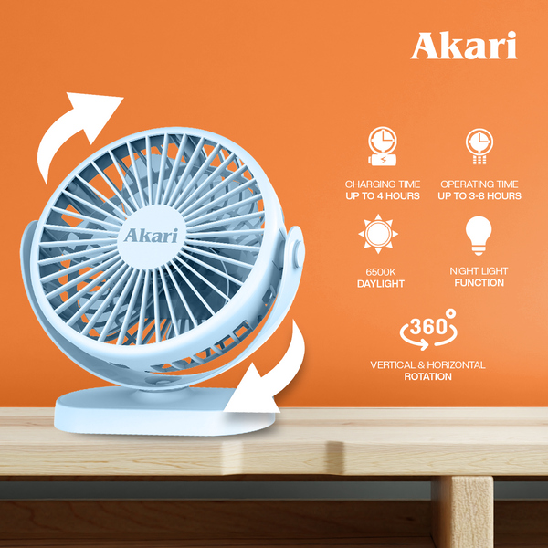Akari B1T1 : 5" Rechargeable Compact Fan (AJF-5035)
