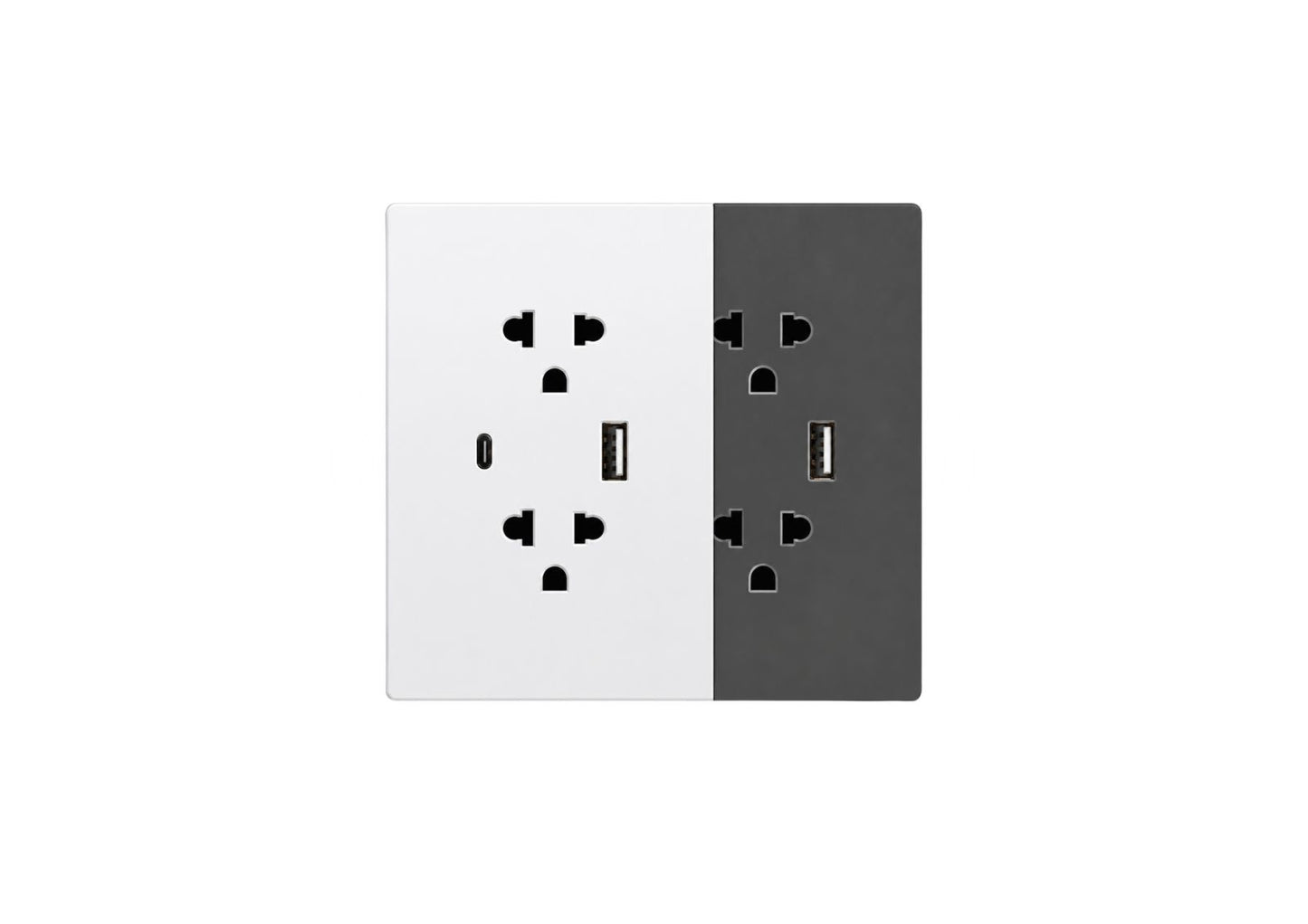 ZEN FRAMELESS SERIES_AKARI Universal Duplex Grounding Outlet with Shutter (AZN-GOU)