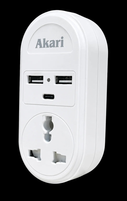 AKARI MULTI-TAP 1 GANG MULTI-PURPOSE ADAPTER (AOA-W01)