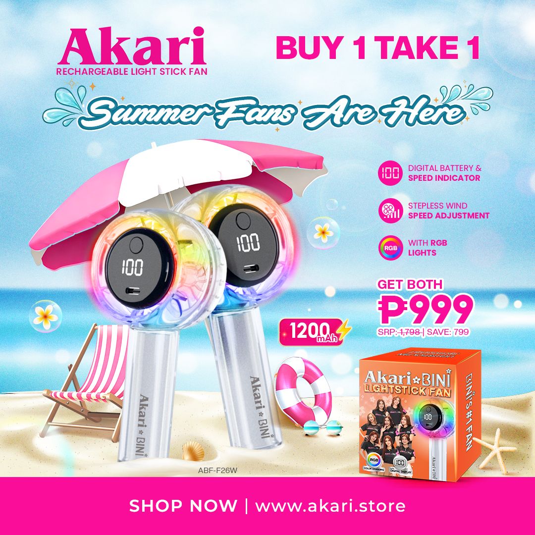 AkarixBini : B1T1 Akari Rechargeable Lightstick Fan (ABF-F26) White