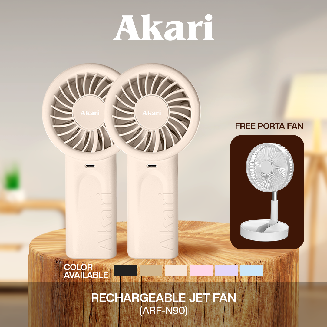 Akari Rechargeable Jet Fan (ARF-N90) (5-speed Level) with FREE PORTAFAN