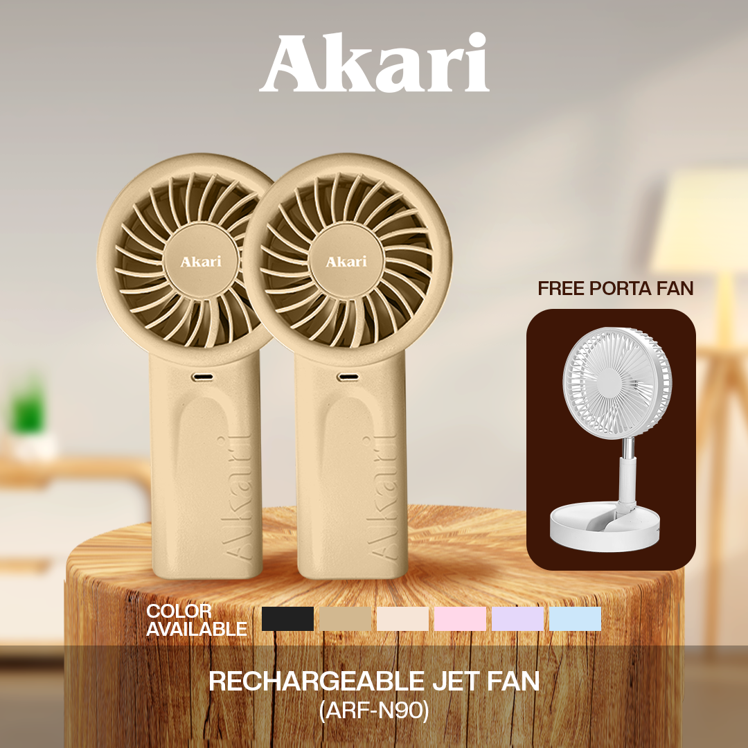 Akari Rechargeable Jet Fan (ARF-N90) (5-speed Level) with FREE PORTAFAN