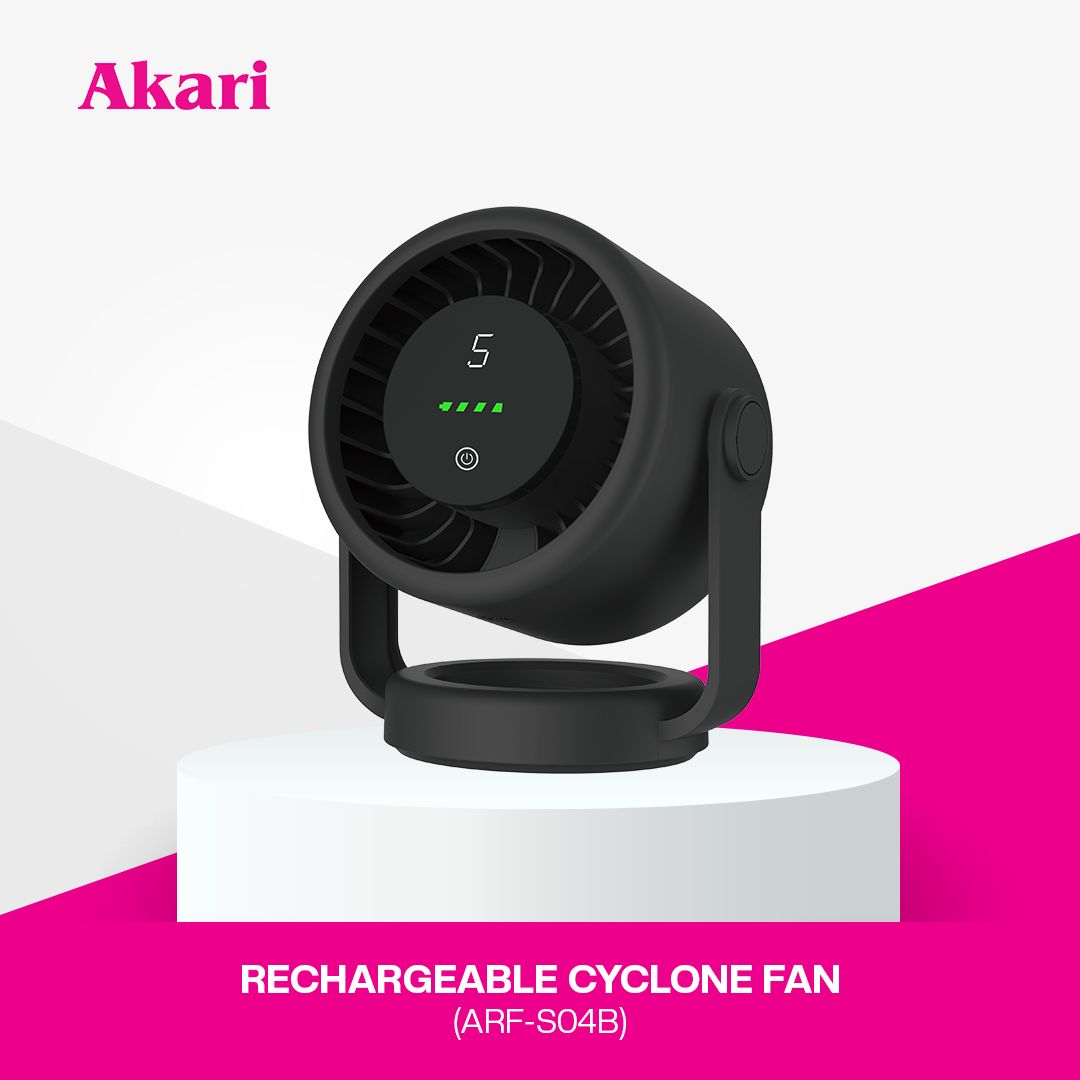 Akari Rechargeable Cyclone Fan with Led Display (ARF-S04)