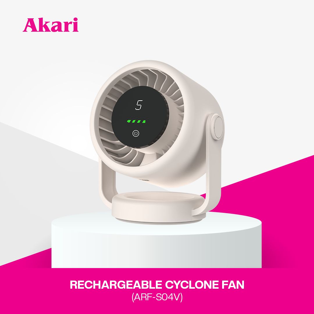 Akari Rechargeable Cyclone Fan with Led Display (ARF-S04)