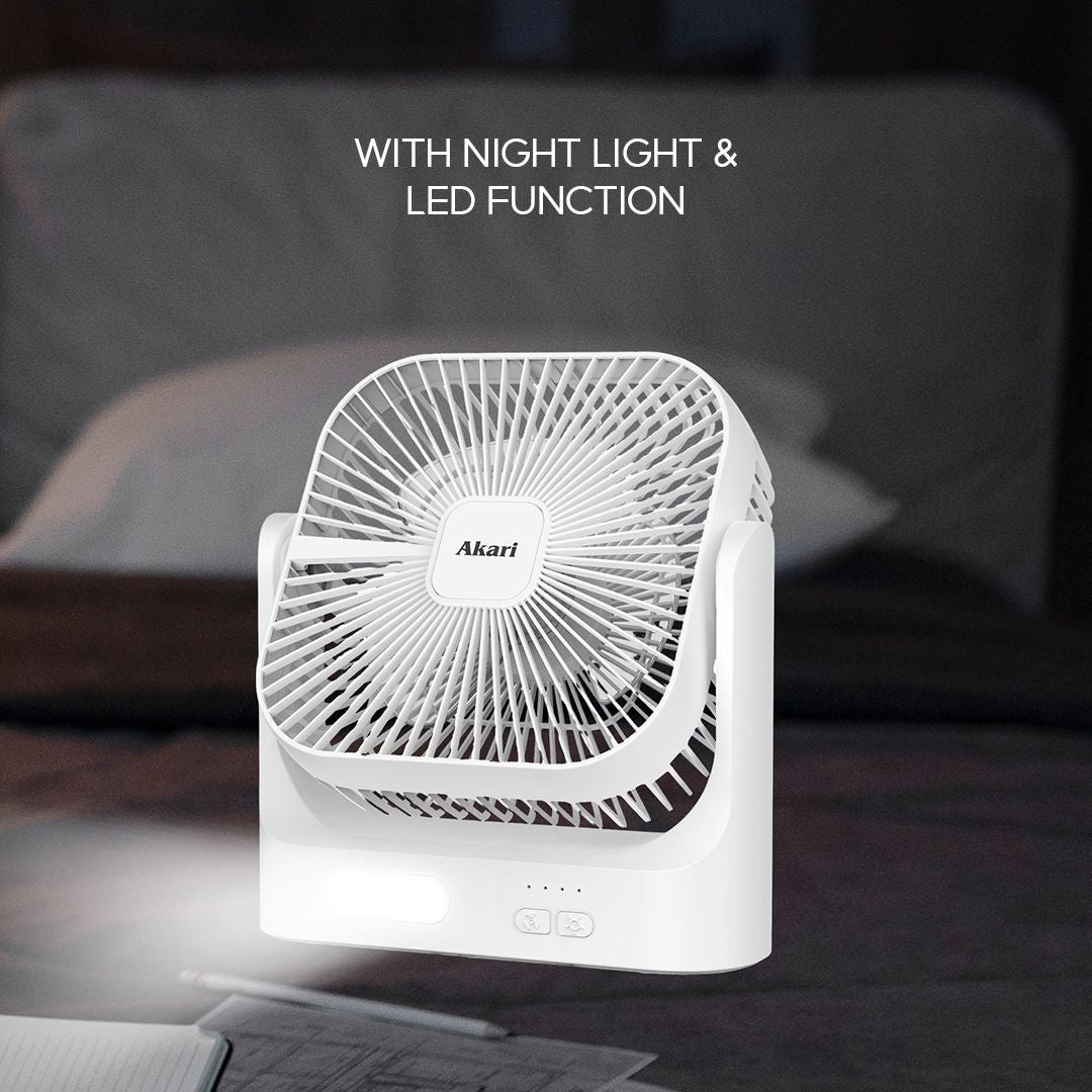AKARI 8" Rechargeable fan with led light (ARF-8178)