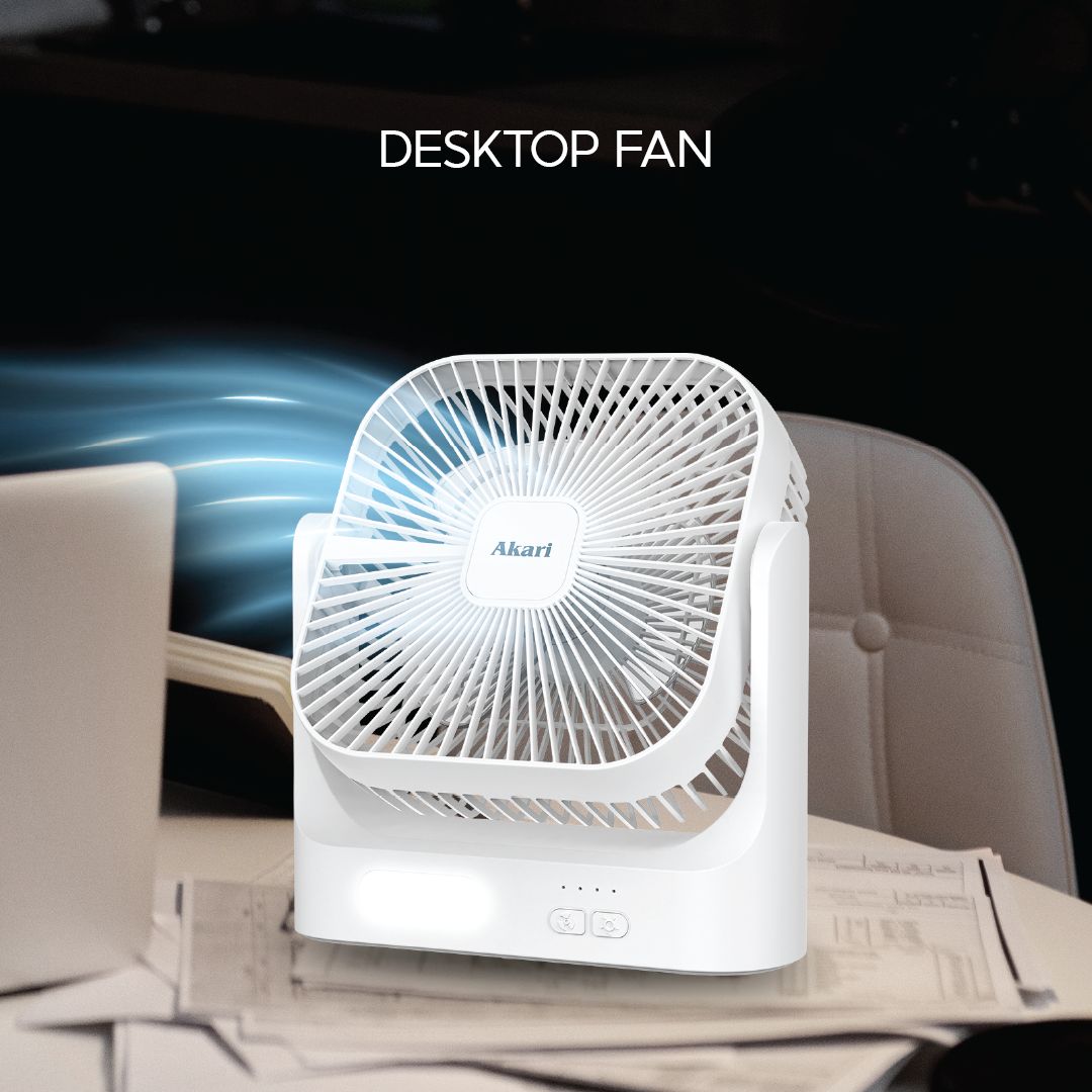AKARI 8" Rechargeable fan with led light (ARF-8178)