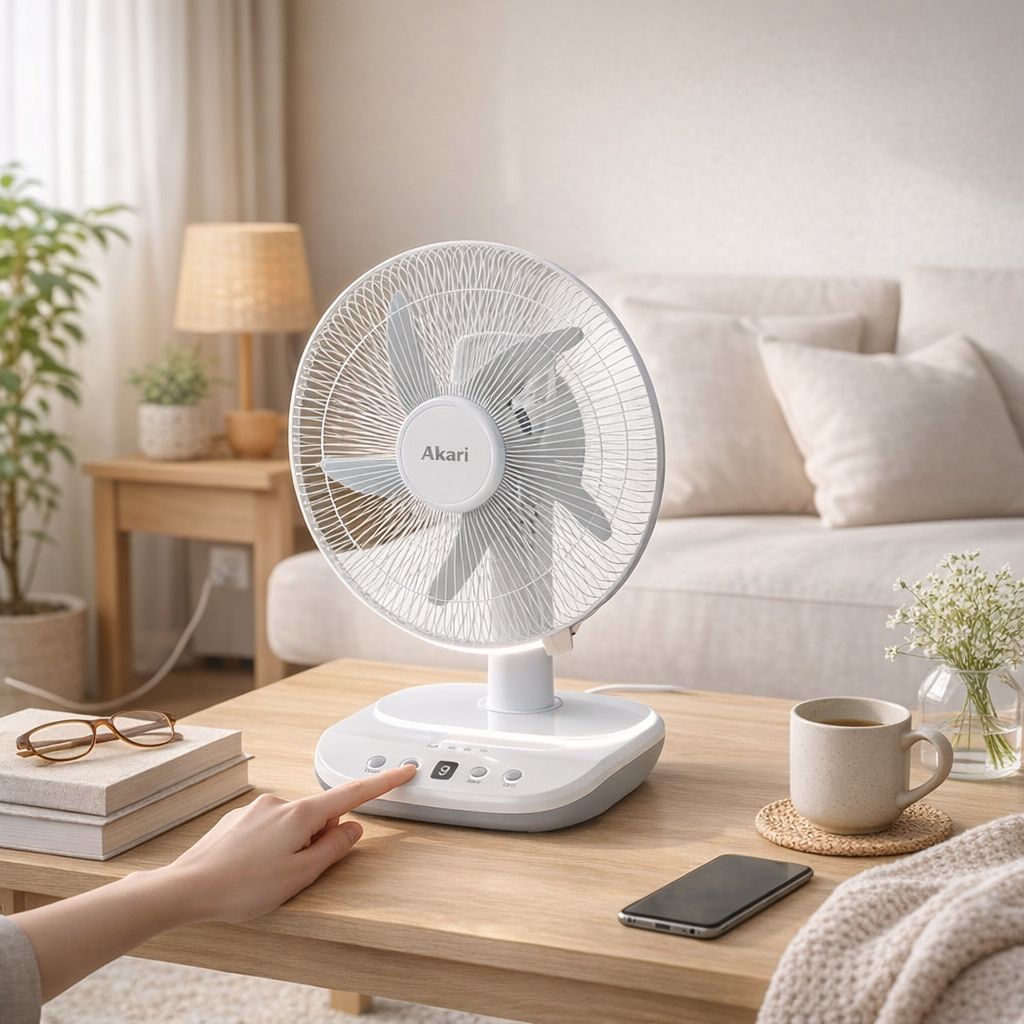 Akari 12-inch Rechargeable Oscillating Fan (ARF-5313F)