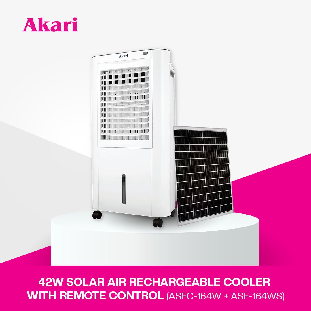 Akari Rechargeable Solar Air Cooler with Remote Control (ASFC-164W)
