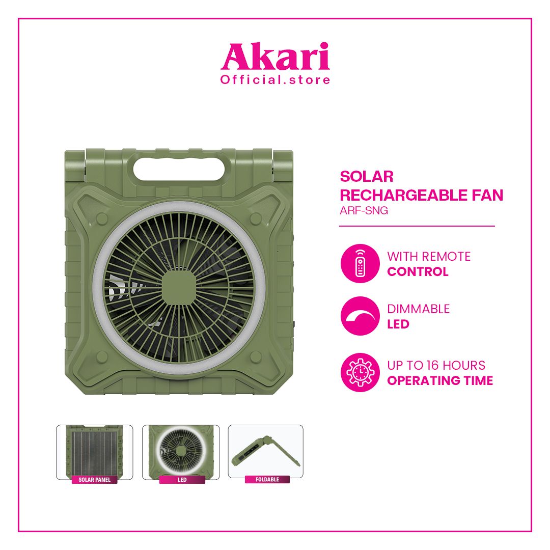Akari Solar Rechargeable Box Fan (ARF-SNG)