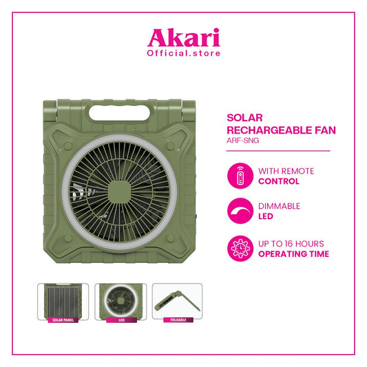 Akari Solar Rechargeable Box Fan (ARF-SNG)