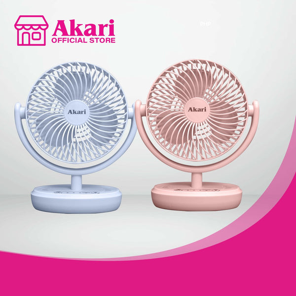 Akari B1T1: 6" Rechargeable Fan with 8W LED