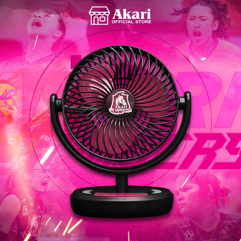 Akari 6” Rechargeable LED Deskfan with Night Light Function (ARF-606A) Black & Pink