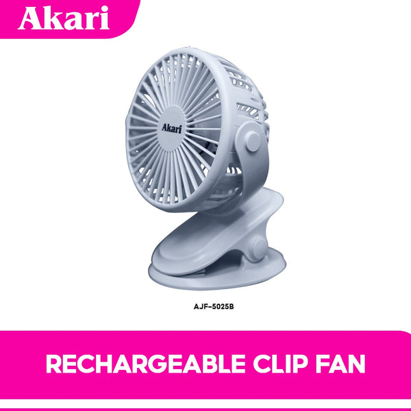 Akari 5" Rechargeable Clip Fan w/ LED (AJF-5025)