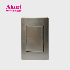 Akari 2 Gang 1 Way Steel Switch (AWS-102)