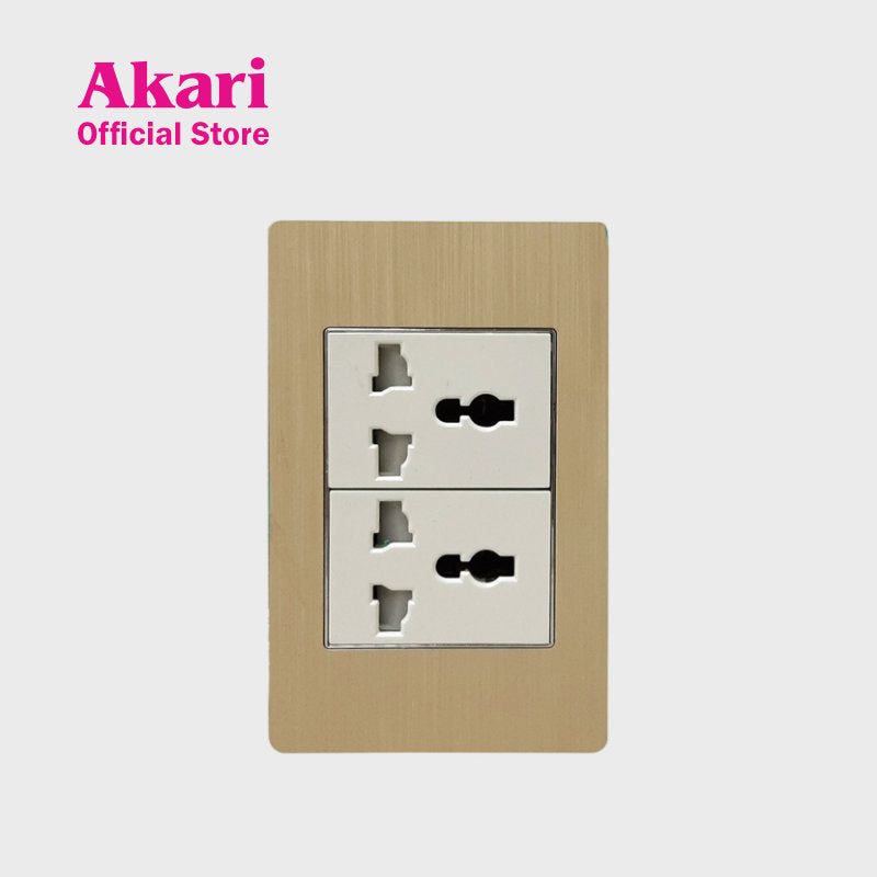 Akari Double Multipurpose Outlet - Aluminum (AWA-204)