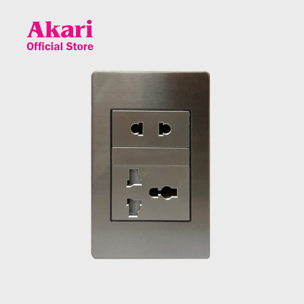 Akari Aircon Outlet Multipurpose Outlet With 1 Gang Universal - Steel (AWS-203)