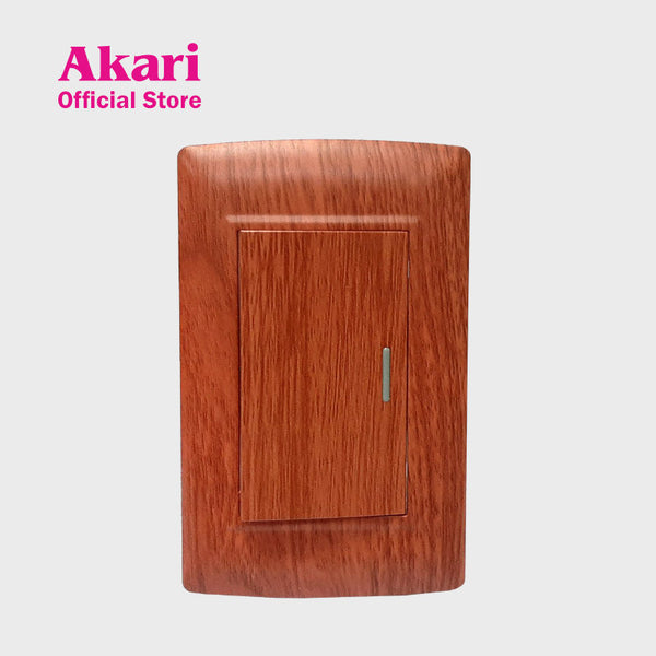 Akari 1 Gang 1 Way Switch - Wooden (AWD-101WI)