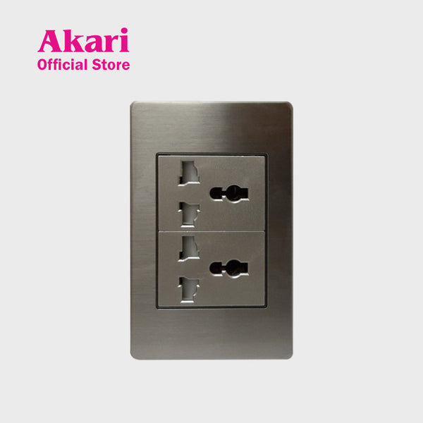 Akari Double Multipurpose Outlet - Steel (AWS-204)
