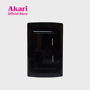 Akari 2 Gang 1 Way Switch - Black (AWD-102BI)