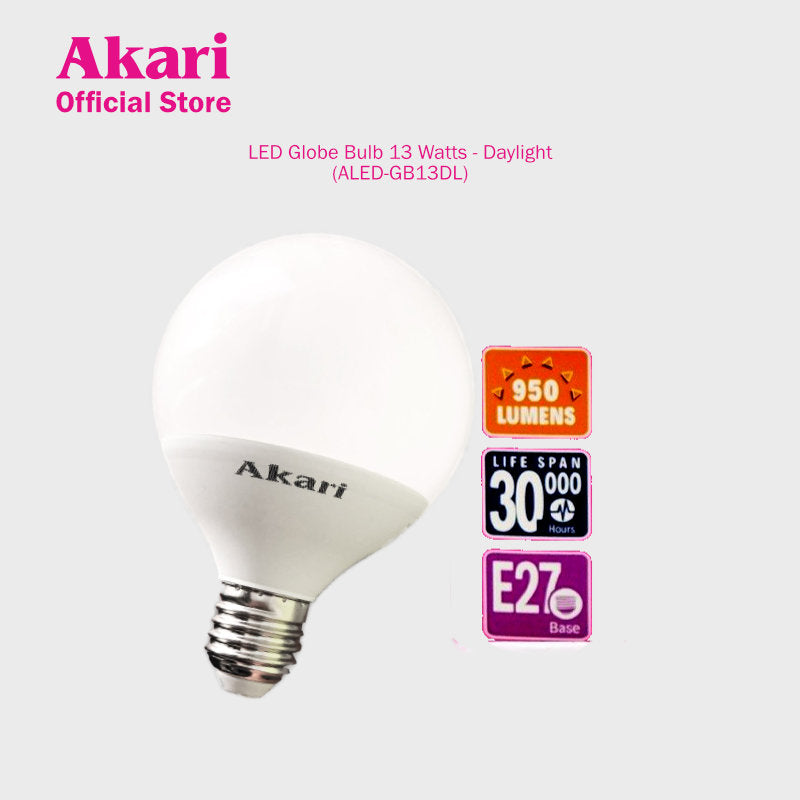Akari LED Globe Bulb 13W Daylight 6500K E27 (ALED-GB13DL)