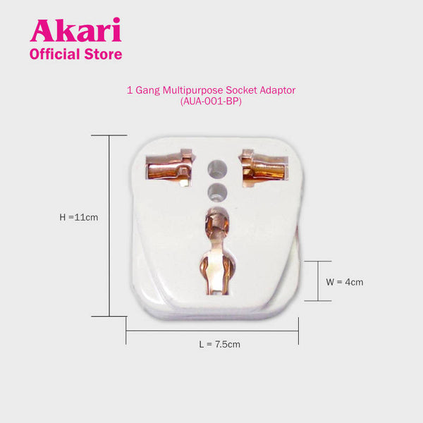 Akari 1 Gang Multipurpose Socket Adaptor (AUA-001-BP)