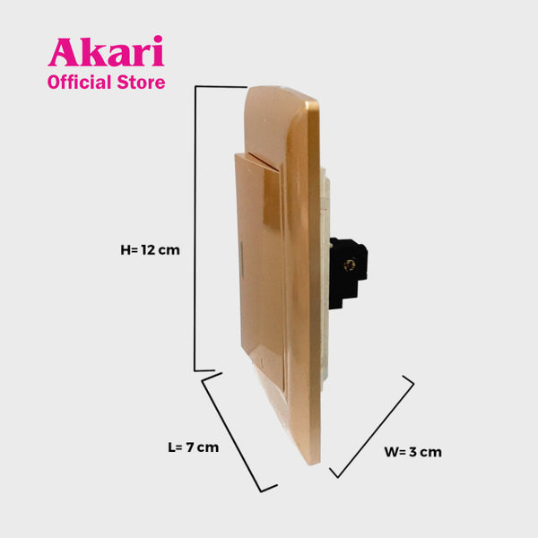 Akari 1 Gang 1 Way Switch - Gold (AWD-101GI)