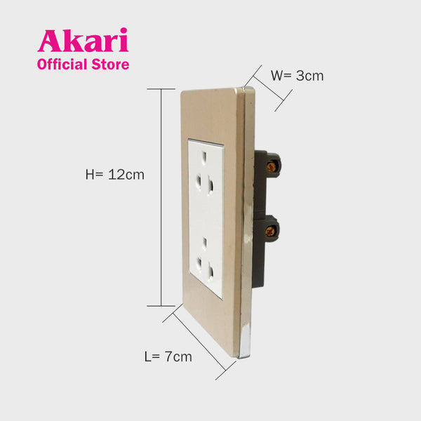 Akari Double Universal Ground Outlet - Aluminum (AWA-202)