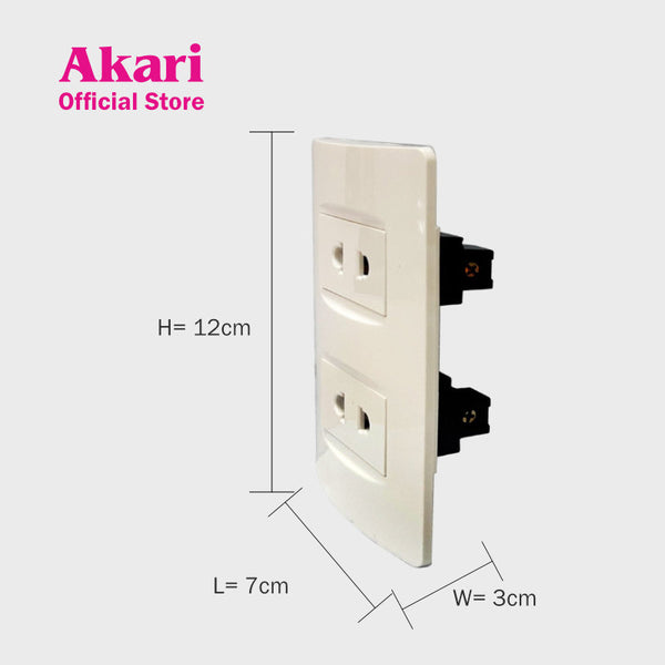 Akari 2 Pin Universal Socket, Small, 250V, 16A (AWD-Z8202-A)