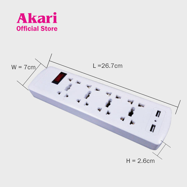 Akari 8 Gang Extension Cord (AEC-H1013)