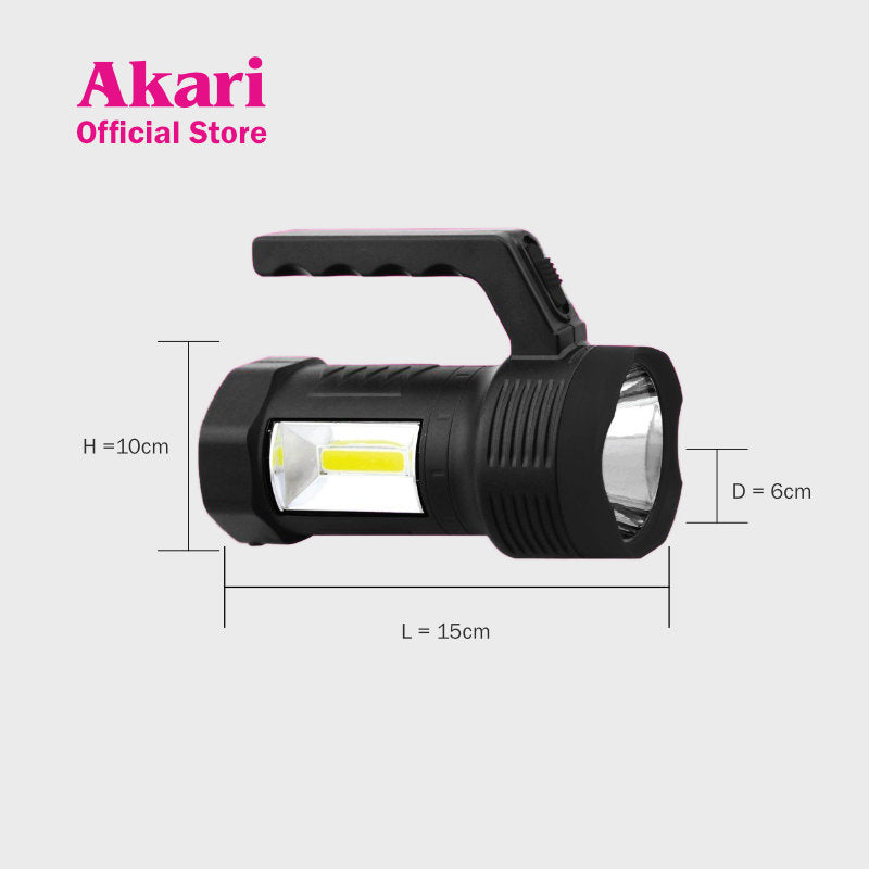 Akari Rechargeable Flashlight w/ Side Lantern (ARFL-K7788)
