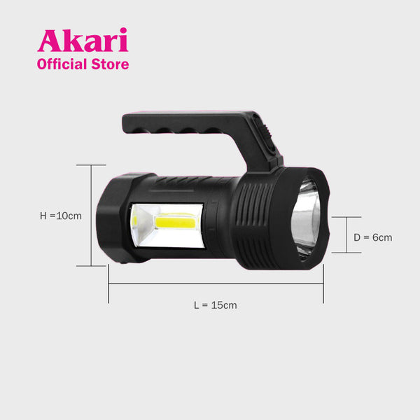 Akari Rechargeable Flashlight w/ Side Lantern (ARFL-K7788)