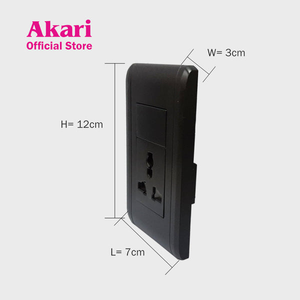 Akari Aircon Outlet / Multi Socket 250V / 20A, V Series, Black (AWD1711V(B)