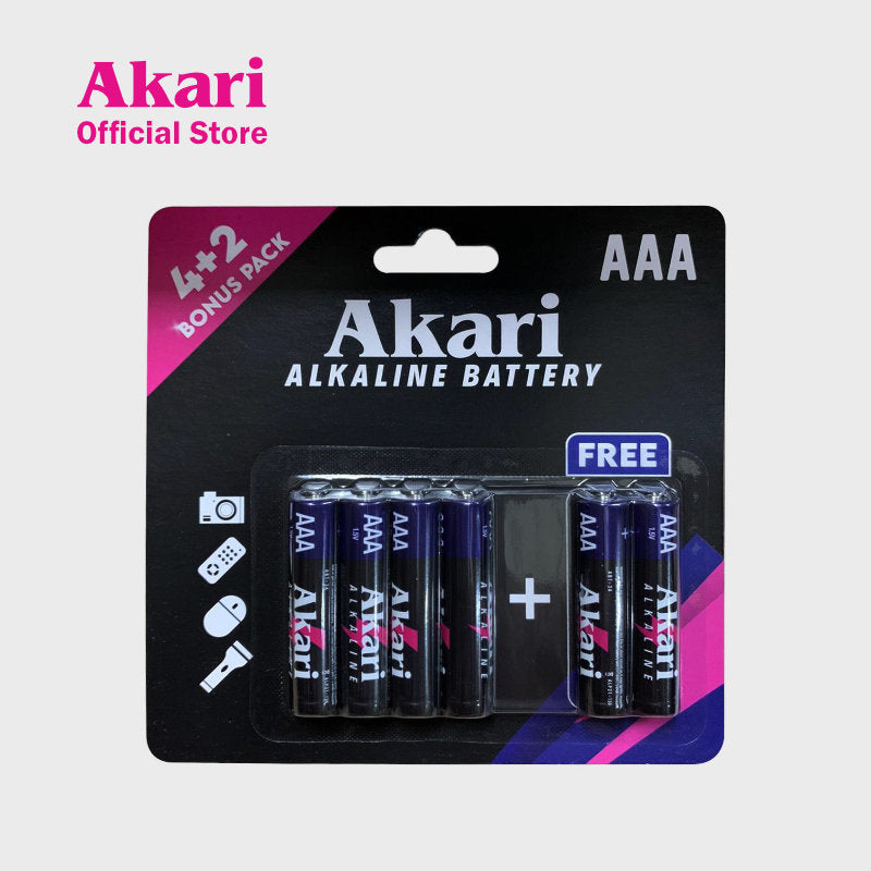 B1T1 Akari Alkaline Battery, AAA LR03, 1.5V - 4+2 in a pack (ABT-3A)