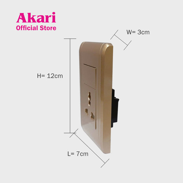 Akari Aircon Outlet / Multi Socket 250V / 20A, V Series, Gold (AWD1711V(G)