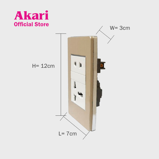Akari Aircon Outlet/Multipurpose Socket with 1 Gang Universal Outlet ...