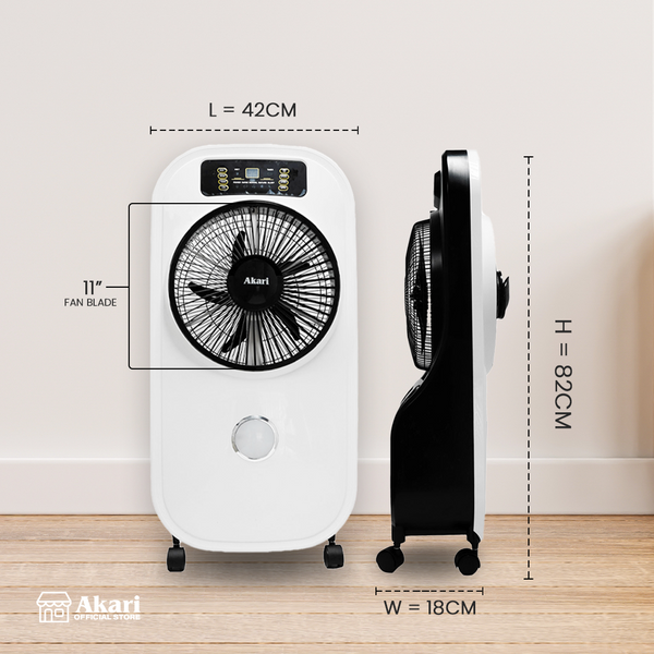 Akari 12" Rechargeable Mist Fan with Fragrance (ARMF-12F)