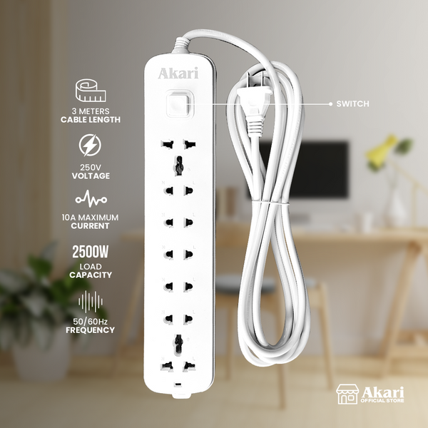 Akari 7 Gang Extension Cord (AEC-H317)